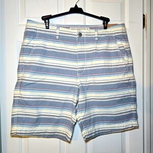 American Eagle Men’s Size 38 Shorts Classic At The Knee Striped NWT Flat Front